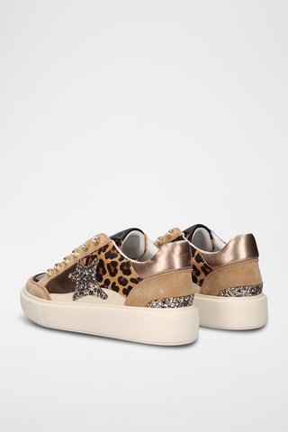 Baskets plateformes en cuir - Camel