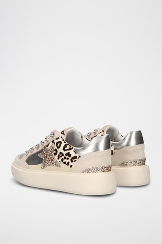 Baskets plateformes en cuir - Beige