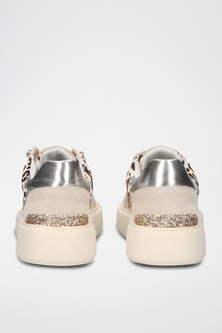 Baskets plateformes en cuir - Beige