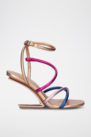 Sandales à talons Maggie - Bleu, violet, rose et doré