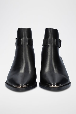 Bottines en cuir - Noir et argenté