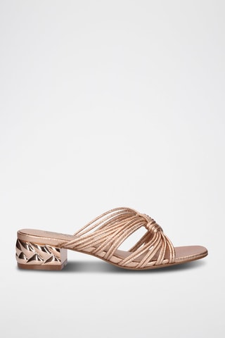 Mules à talons Katy - Doré rose