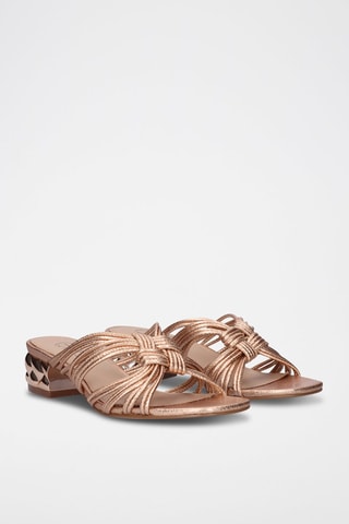 Mules à talons Katy - Doré rose