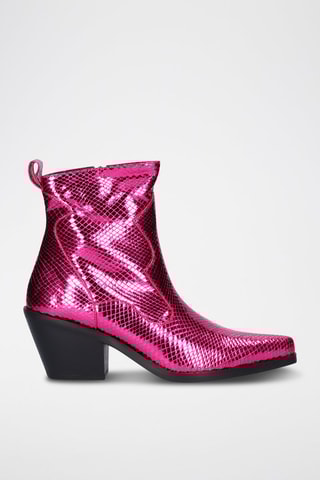 Bottines en cuir - Rose