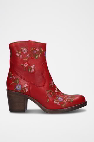 Bottines en cuir - Rouge