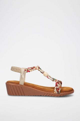 Sandales - Vert, rouge, marron et beige