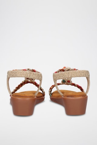 Sandales - Vert, rouge, marron et beige