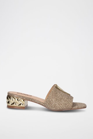 Mules à talons - Rose et argenté