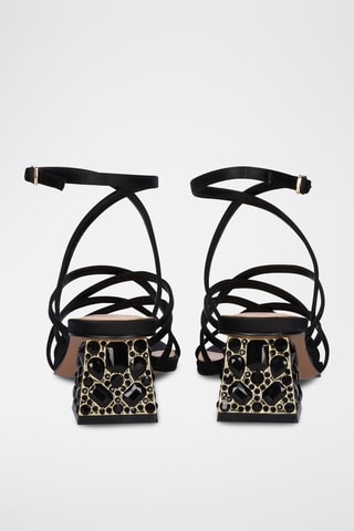 Sandales à talons Emma - Beige et noir