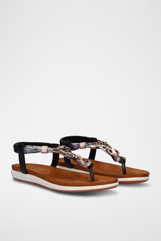 Sandales - Noir, blanc et marron