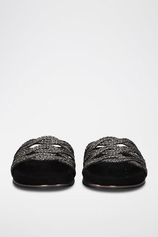 Sandales pailletées - Argenté et noir