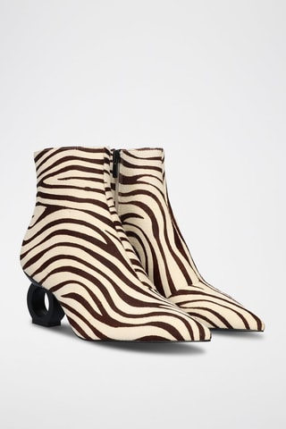 Bottines en cuir - Blanc et marron