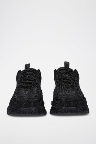 Baskets compensées en cuir - Noir