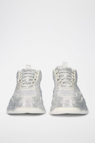 Baskets compensées en cuir - Argenté