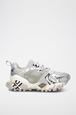 Baskets plateformes en cuir - Gris