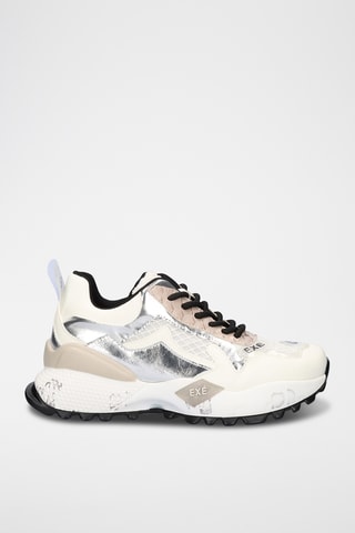 Baskets plateformes - Blanc et argenté