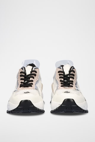 Baskets plateformes - Blanc et argenté