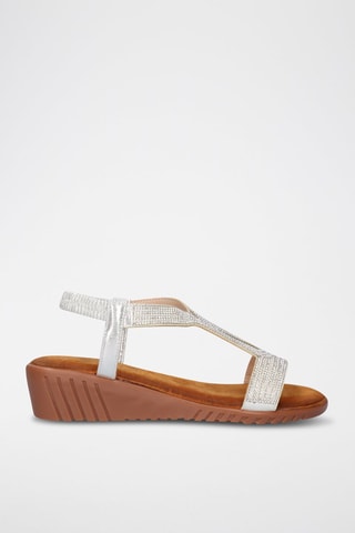 Sandales compensées - Argenté