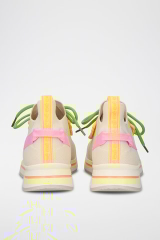 Sneakers - Jaune, beige, vert et rose