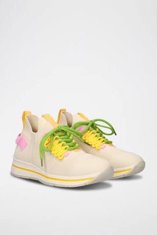 Sneakers - Jaune, beige, vert et rose