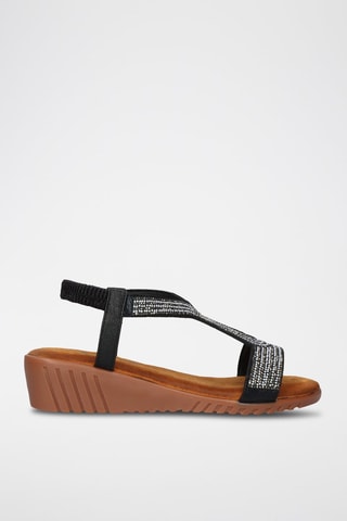 Sandales - Noir, argenté et marron