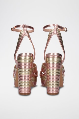 Sandales à talons - Rose et doré