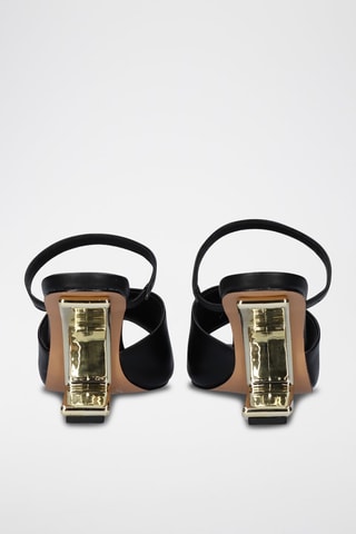 Sandales à talons - Doré et noir