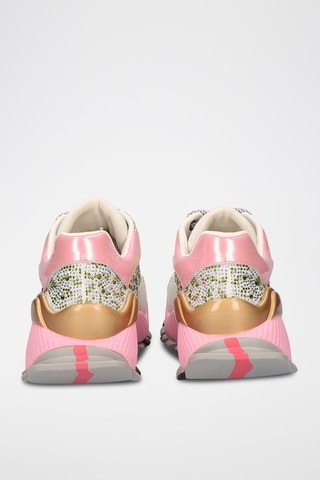 Sneakers plateformes en cuir - Rose