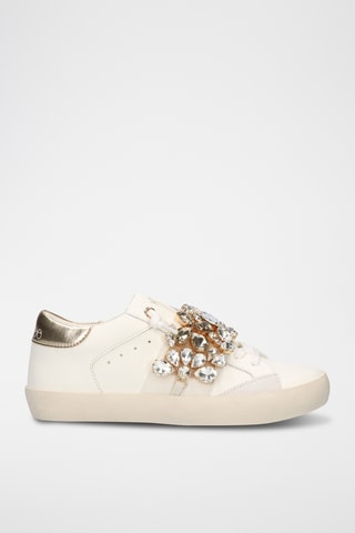 Baskets en cuir - Blanc et doré