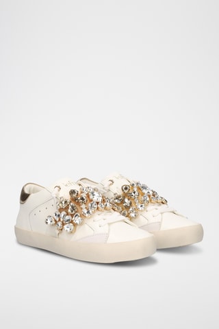 Baskets en cuir - Blanc et doré