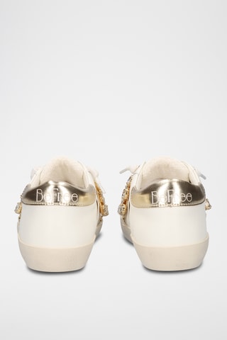 Baskets en cuir - Blanc et doré