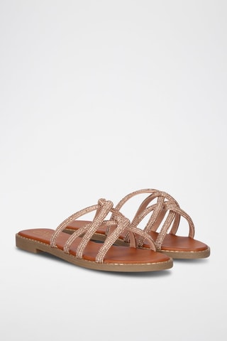 Mules - Doré et rose