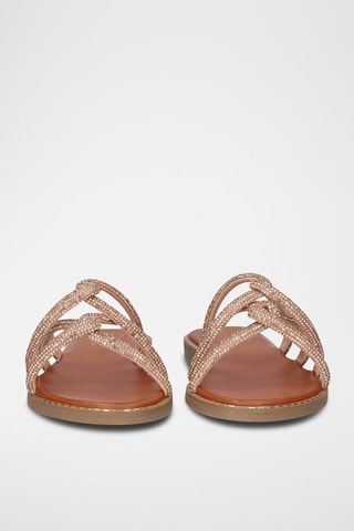 Mules - Doré et rose