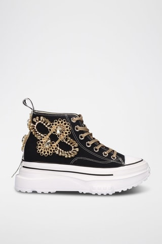 Tennis montantes plateformes - Doré et noir