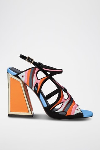 Sandales à talons - Noir et rose