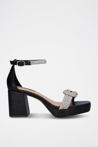 Sandales à talons - Noir et argenté