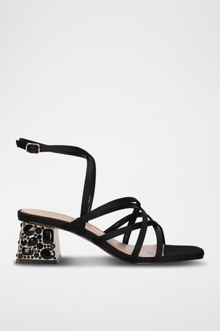 Sandales à talons Emma - Noir et beige