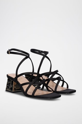 Sandales à talons Emma - Noir et beige