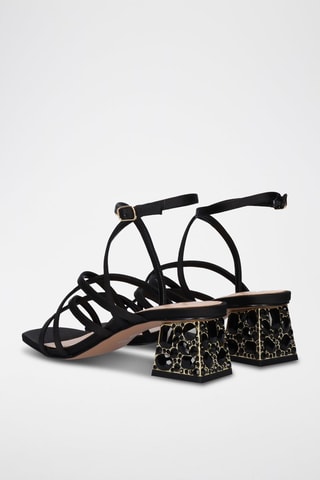 Sandales à talons Emma - Noir et beige