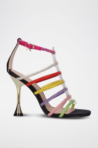 Sandales à talons - Multicolore et noir