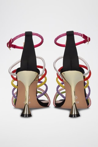 Sandales à talons - Multicolore et noir