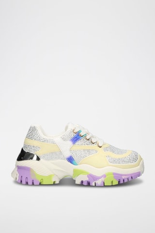 Baskets plateformes - Blanc et jaune