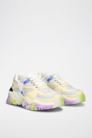 Baskets plateformes - Blanc et jaune