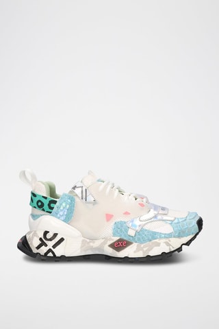 Baskets plateformes en cuir - Bleu