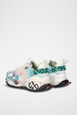 Baskets plateformes en cuir - Bleu