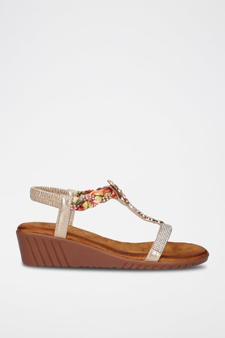 Sandales compensées - Doré