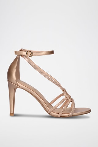 Sandales à talons - Doré et rose