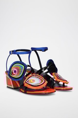 Sandales à talons Luisa - Bleu et corail