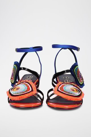 Sandales à talons Luisa - Bleu et corail