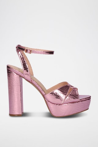 Sandales à talons Ophelia - Rose et doré